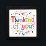 Thinking Of You Jewelry Box<br><div class="desc">Thinking of you typography lettering card design  | Bigstock® - All Rights Reserved.</div>