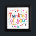 Thinking Of You Jewelry Box<br><div class="desc">Thinking of you typography lettering card design  | Bigstock® - All Rights Reserved.</div>