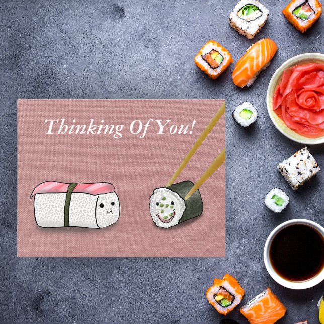 Thinking Of You Kawaii Sushi Rolls Postcard (Creator Uploaded)