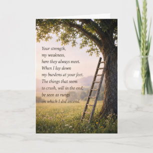 Thinking of You Ladder Leaning on a Tree Card