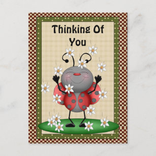 Thinking Of You Ladybug Postcard
