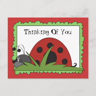 Thinking Of You Ladybug postcard
