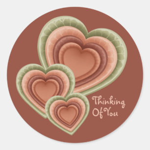 Thinking of You Lettuce Heart Envelope Classic Round Sticker