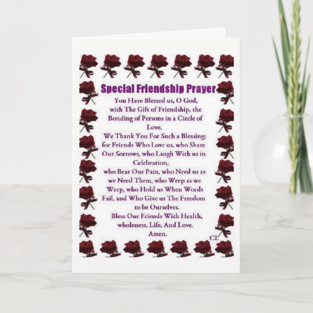 THINKING OF *YOU* LIKE I *ALWAYS DO* FRIEND POEM CARD (Front)