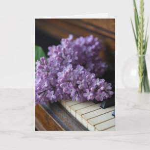 Thinking of You Lilacs On Old Piano Keys Card