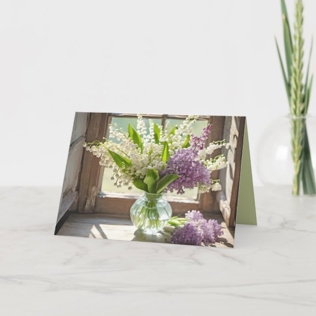 Thinking of You Lily of The Valley and Lilacs Card (Front)