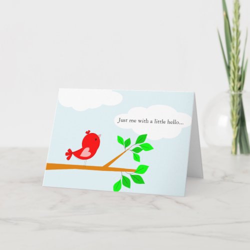 Thinking of You Little Hello Red Bird Card