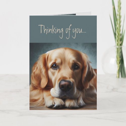 Thinking of You Love Miss You Golden Retriever Dog Card