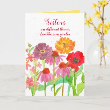 Thinking Of You Lovely Sister Poppy Flower Garden Card by CountryGarden at Zazzle