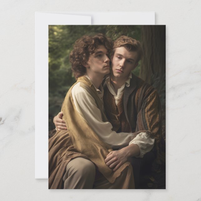 Thinking of You Male Couple Holiday Card (Front)