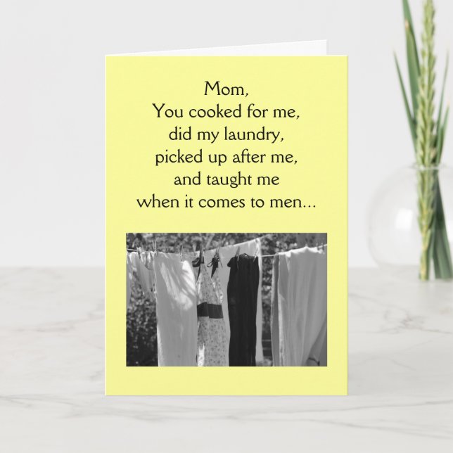 Thinking of You - Mom, You cooked for me, did my Card (Front)