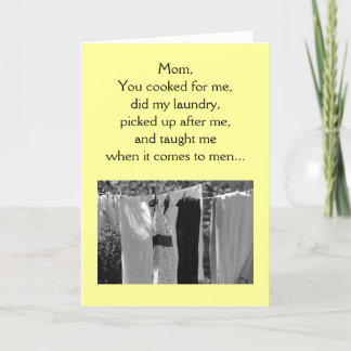 Thinking of You - Mom, You cooked for me, did my Card