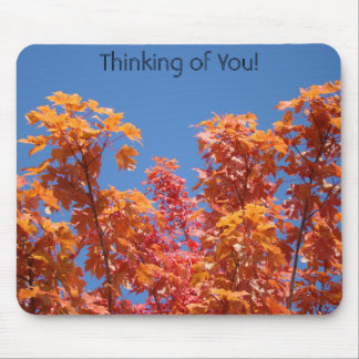 Thinking of You! mousepad Fall Tree Leaves Sky