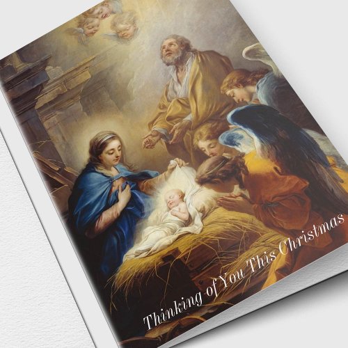 Thinking of You Nativity Condolence Sympathy Holiday Card