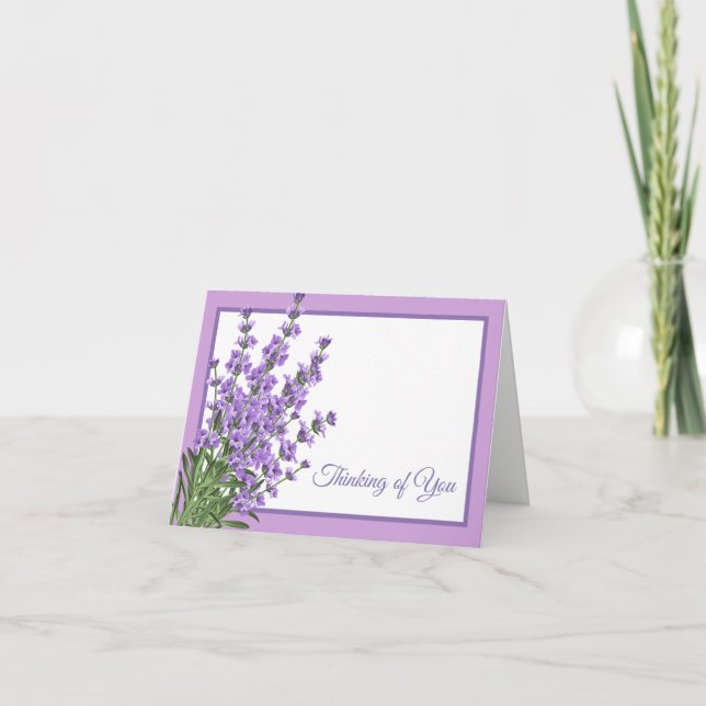 Thinking of You Note Card-Lavender Card (Front)