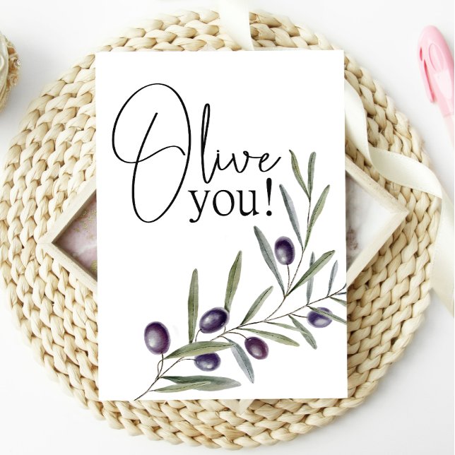 Thinking of You Olive You Fun Love Card (Creator Uploaded)