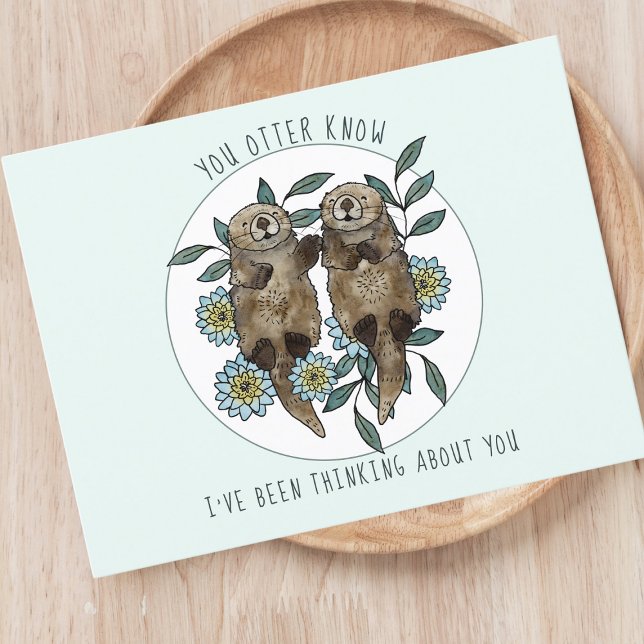 Thinking of You Otters Postcard (Creator Uploaded)