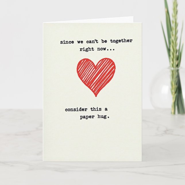 Thinking Of You Paper Hug Card (Front)