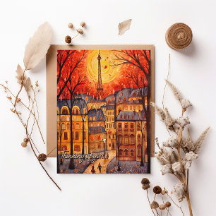  Thinking of you Paris / France fall city scene Postcard
