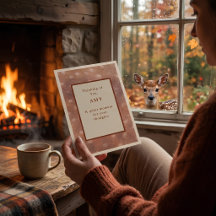 Thinking of You Personalized Rustic Fawn Print