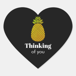 Thinking of you Pineapple Heart Sticker