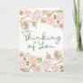 Thinking of You Pink Blush Magnolia Floral Card