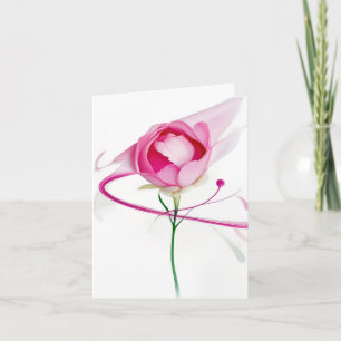 Thinking of You Pink Peony Bud Abstract Card