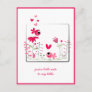 Thinking of You Pink Whimsical Pink Birds Flowers Postcard