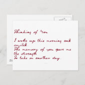 Thinking Of You Poem Postcard (Front/Back)