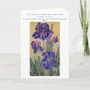 Thinking of You Poetry Floral Art Card