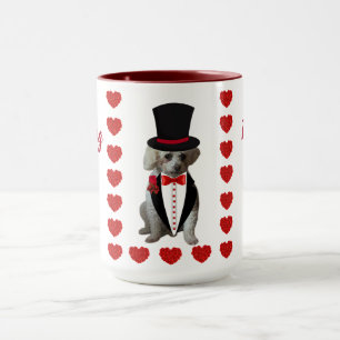 Thinking of You Poodle Red White Coffee Mug