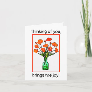 Thinking of you poppy Folded Greeting Card