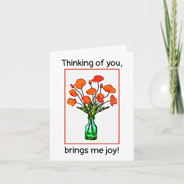 Thinking of you poppy Folded Greeting Card (Front)
