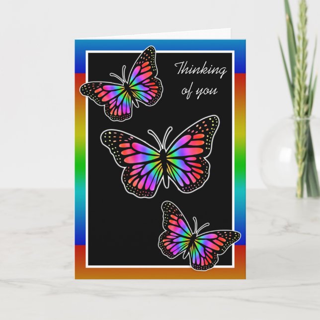 Thinking of You, Pretty Butterflies Card (Front)