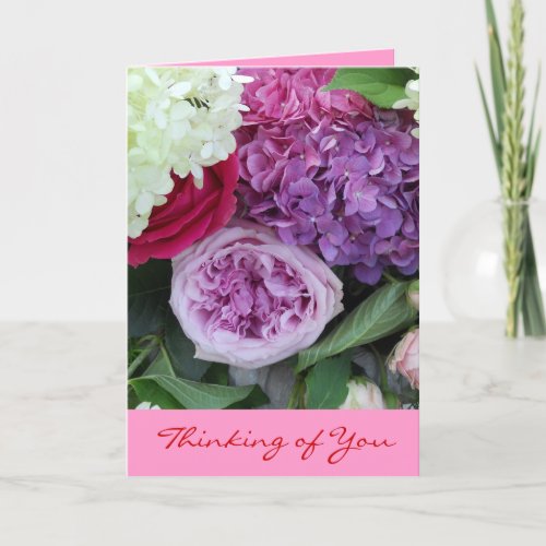 Thinking of You Pretty Floral Bouquet Valentine Holiday Card