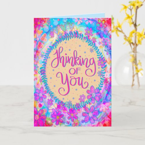 Thinking of You Pretty Pink Girly Inspirivity  Card