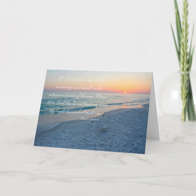 Thinking of You - Psalms 139:9-10 - Beach Sunset Card (Front)