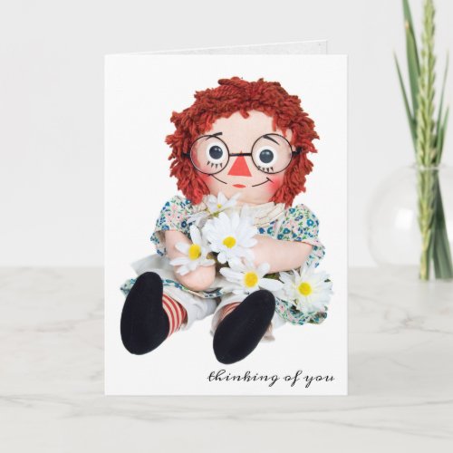 thinking of you rag doll and daisies card