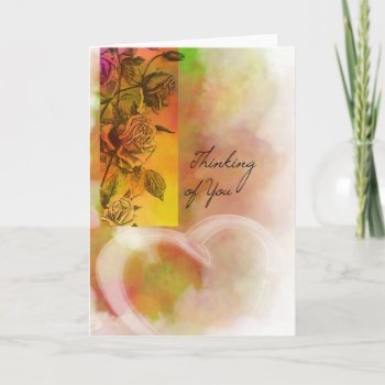 Thinking Of You-rainbow Rosses Card by William63 at Zazzle
