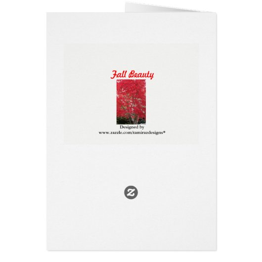 Thinking of You Red Fall Leaves Card (Back)