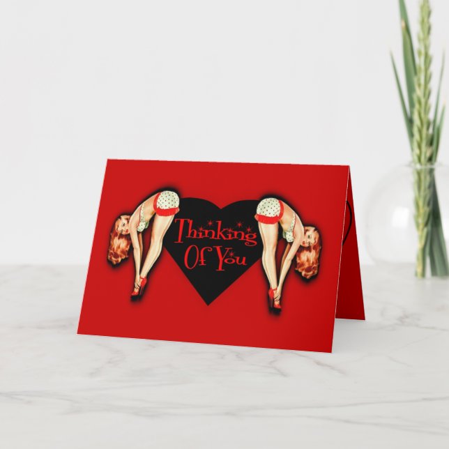 Thinking Of You Red Pin Up Card (Front)