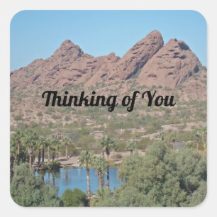 Thinking of You Red Rock Photo Phoenix Arizona Square Sticker