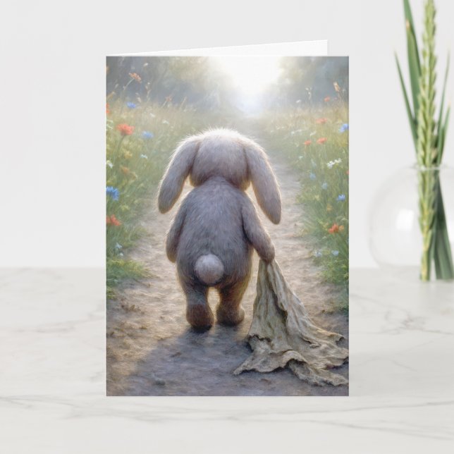 Thinking of You Sad Floppy-eared Rabbit Card (Front)