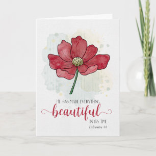 Thinking of You Scripture Watercolor Flower Card