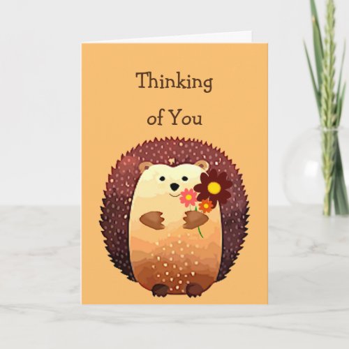 Thinking of You Sending a Hedgehog Hug Hedgehug Card