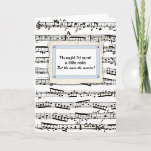 Thinking of you & sending a musical note or two card