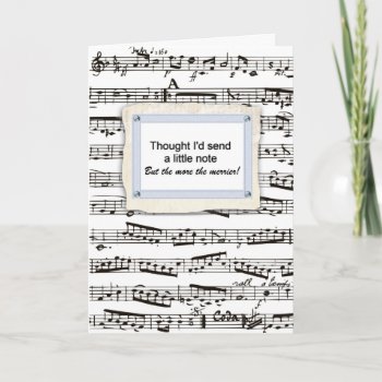 Thinking Of You & Sending A Musical Note Or Two Card by PeachyPrints at Zazzle