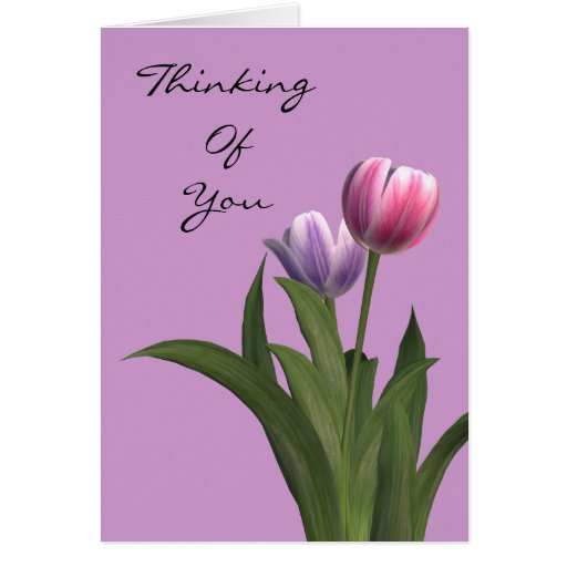 Thinking Of You Sentiments Condolence Pastel Tulip Card | Zazzle