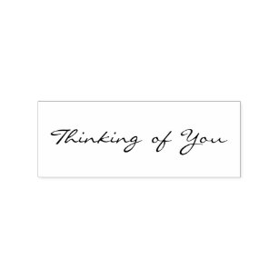 Thinking of You Simple Elegant Miss You Love Rubber Stamp