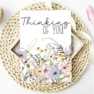 Thinking of You Spring Wildflowers Floral Card